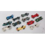 12 various loose 1/43 scale white metal and resin kit built cars, various examples to include a