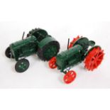 Two white metal and resin kit built farming tractors to include a Fordson E27N tractor finished in