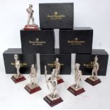 A collection of Royal Hampshire Foundry silver plated military figures, six examples with original