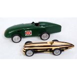 A K&R Replicas white metal 1/43 scale landspeed record car handbuilt group to include an MG 135