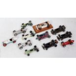 12 various 1/43 scale white metal and resin kit built F1 racing cars, mixed manufacturers,
