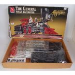 An AMT Ertl boxed plastic kit for a General steam locomotive, appears as issued in the original box