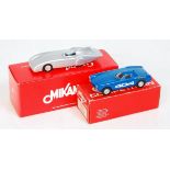 A Mikansue 1/43 scale white metal handbuilt landspeed record car group, two examples to include a