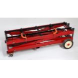 7.25 inch gauge, 4 wheel steerable scissor jack for locomotive or rolling stock, approximately 40