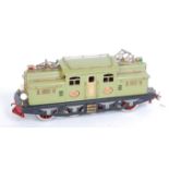 Lionel for standard gauge, light green 408E loco with pantographs and triple headlights, one