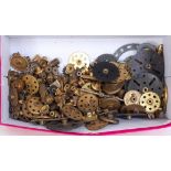 Shoebox containing a large quantity of Meccano brass gears & pinions (G)