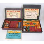 Two Spanish Meccano outfits: No.2 restrung parts used (F-BF/G); No.3A restrung, used parts (F) box