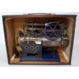 DOLL et CIE early 20th Century stationary steam engine. Single fixed cylinder, driving crankshaft