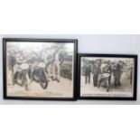 Two framed and glazed TT and motorcycle original photographs, one depicting Stanley Woods after