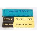 Three tubes Meccano Graphite Grease, one pre & two post-war. All unused (M-BM)