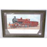 An Alf Cooke Ltd railway print depicting a Midland Railway Express locomotive No. 2632, with