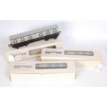 3x Highfield Models LNWR bogie coaches - 2x composites and a brake - the 2x composites require