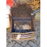 A Rococo style cast iron fire basket