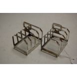 A pair of George V silver four division toast-racks by Mappin & Webb, 5.1oz