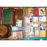 Two boxes to include playing cards, games, puzzles etc