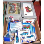 A single box of cased diecast vehicles to include Fergusson MF35X Oxford diecast etc