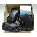 A pair of Zeiss West German 10x40B binoculars, in black leather case; together with a Pentax MV