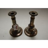 A pair of Victorian Old Sheffield plate telescopic table candlesticks