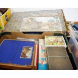 A single box of mid century and later jigsaw puzzles to include GWR, picture puzzle clock, etc