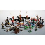 A collection of assorted painted lead figures, mainly being military examples; together with various