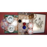 Two boxes of miscellaneous china and glassware, to include a pair of Myott Imperial porcelain