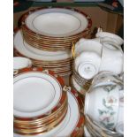 A Royal Crown Derby part dinner service, in the Cloisonné pattern; together with a Royal Albert