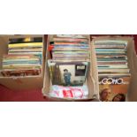 Three boxes of 1960s and later LP vinyl records to include Billy Joel, Perry Como, Rod Stewart etc