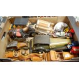 Various wooden scale models, loose diecast vehicles, model horse & cart etc
