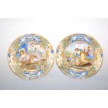 A pair of Italian maiolica plates, dia.20.5cm