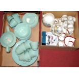 Two boxes of miscellaneous china, to include a Woodsware Beryl pattern tea and dinner service; boxed