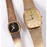 Two Longines wristwatches, the gentleman's with rectagonal dial, baton numerals, quartz movement,