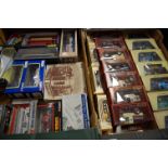 Two boxes of cased diecast vehicles to include Solido, Matchbox, Models of Yesteryear etc