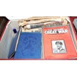 A single box of WWII ephemera to include The Second World War - A Standard History, various