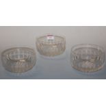 A set of ten cut glass table finger bowls