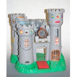 A Fisher Price model of a fort; together with one other wooden model fort (2)