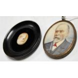 English school, early 20th century, head and shoulders portrait miniature of a gentleman,