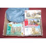 A single box of various Airfix kits to include Bren gun carrier, field gun and Morris Quad etc