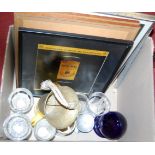 A single box of breweriana to include various prints, collectable advertising glasses and mugs etc