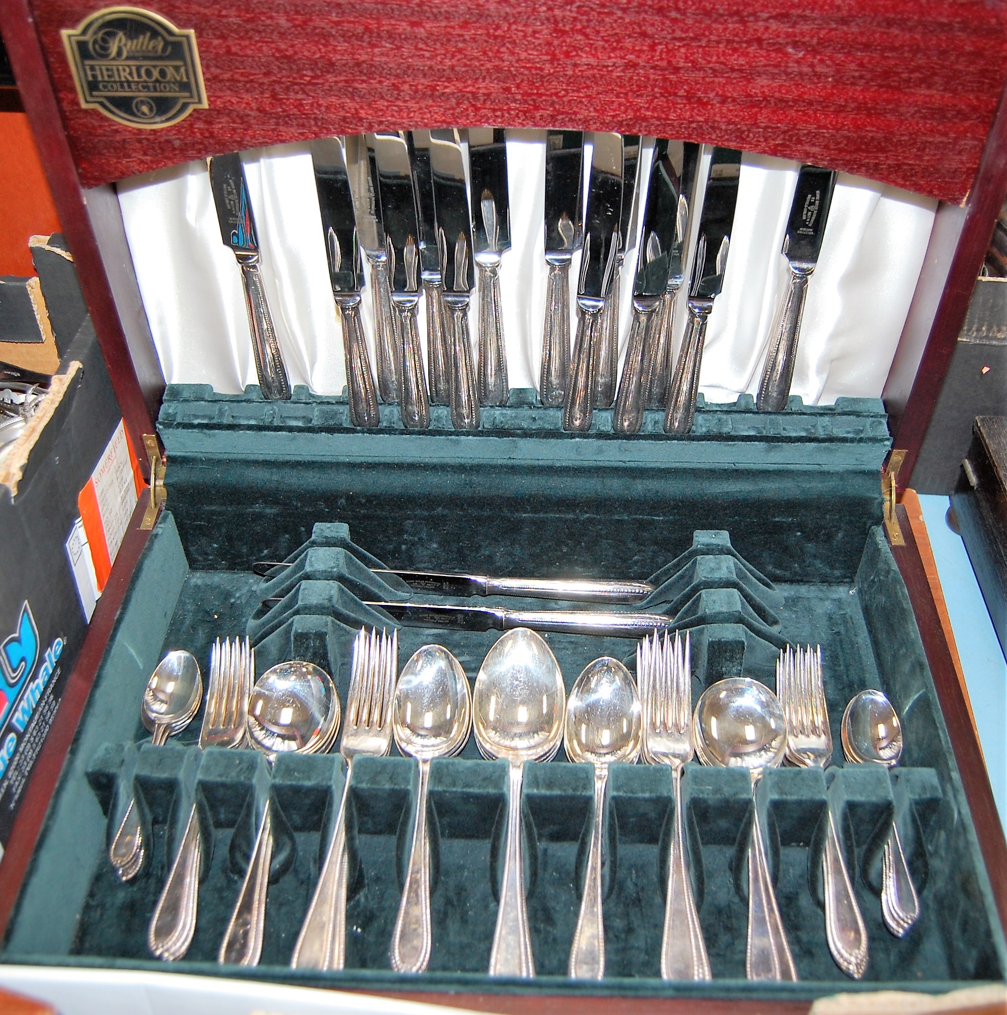 A George Butler of Sheffield Heirloom Collection cased canteen of silver plated cutlery (