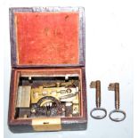 A Chubb's Patent Detector Lock, housed in velvet lined leather case with gilt tooled crown, 57 St