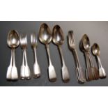 A collection of 19th century and later loose silver flat wares, various dates and makers, gross