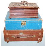 Two boxes of assorted Victorian and later jewellery boxes