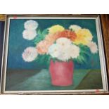 Masdew - Still life with flowers in a vase, oil on canvas, signed lower right, 60 x 71cm