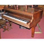 An early 20th century rosewood cased baby grand piano by Collard & Collard, iron-framed and over-