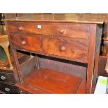 A 19th century mahogany three drawer side table, w.91cm