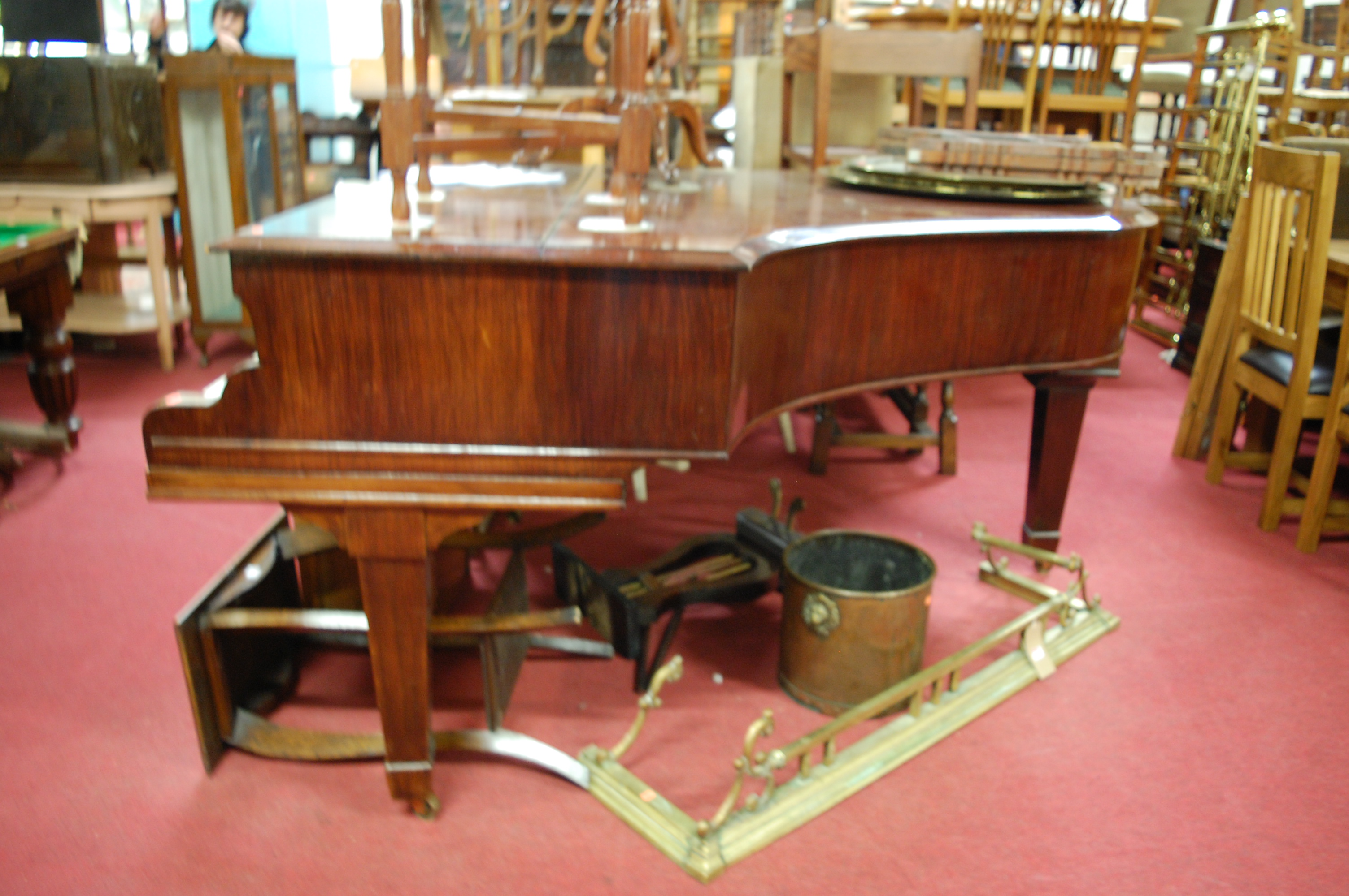 An early 20th century rosewood cased baby grand piano by Collard & Collard, iron-framed and over- - Image 6 of 6