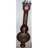 An early 19th century mahogany and further strung four dial wheel barometer by C A Canti, Holborn