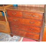 An early 19th century mahogany chest of two short over three long drawers, width 115cm