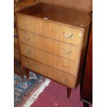 A 1970s G-Plan teak chest of four long drawers, width 76cm