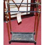 A Victorian painted iron and gilt brass stick stand, width 41cm